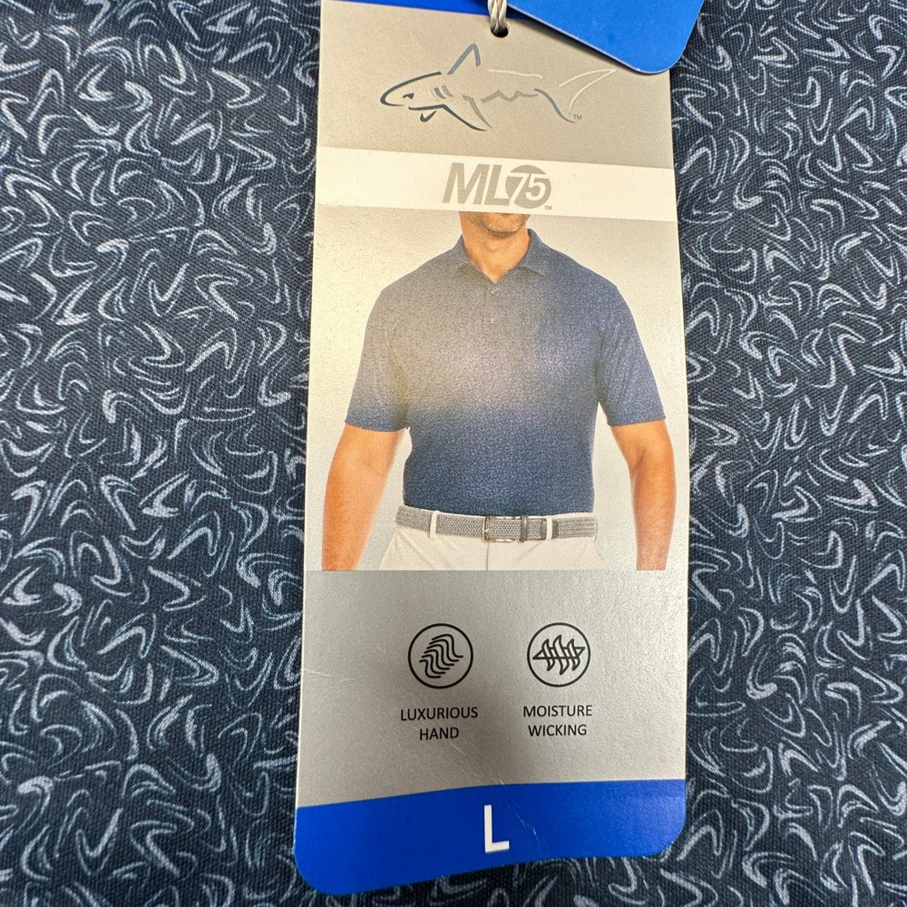 Greg Norman Polo‎ Shirt Mens Large Navy Blue ML75 Play Dry Golf Performance NEW - Picture 5 of 10